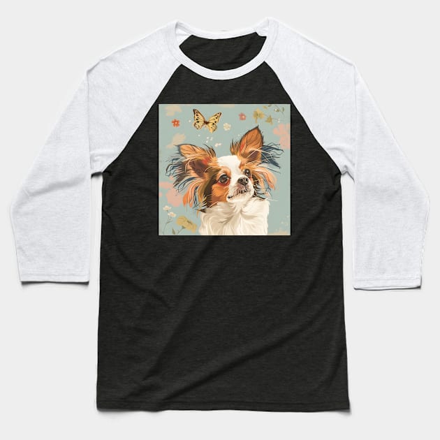 Papillon in 80's Baseball T-Shirt by NatashaCuteShop